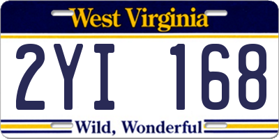 WV license plate 2YI168