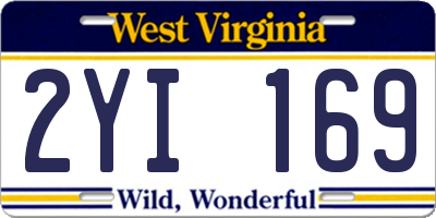 WV license plate 2YI169