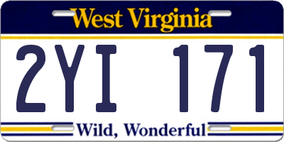 WV license plate 2YI171