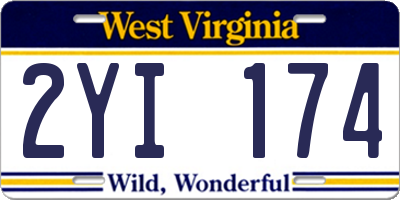 WV license plate 2YI174