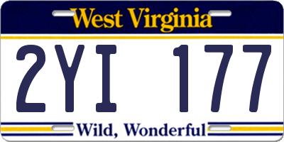 WV license plate 2YI177