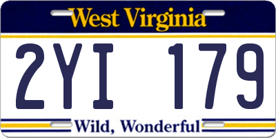 WV license plate 2YI179