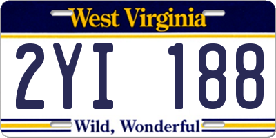 WV license plate 2YI188