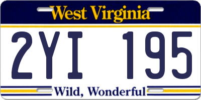 WV license plate 2YI195