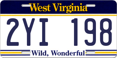 WV license plate 2YI198