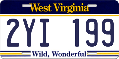 WV license plate 2YI199