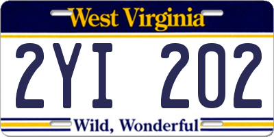 WV license plate 2YI202