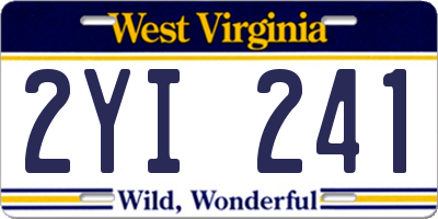 WV license plate 2YI241