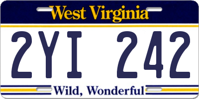 WV license plate 2YI242