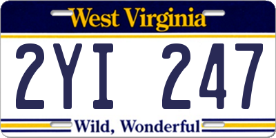 WV license plate 2YI247