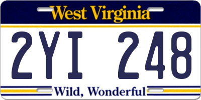 WV license plate 2YI248