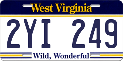 WV license plate 2YI249