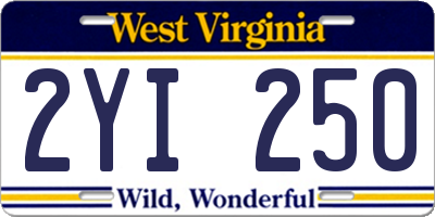 WV license plate 2YI250