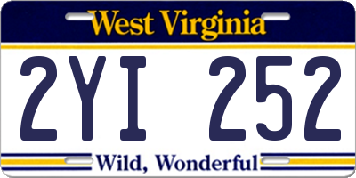WV license plate 2YI252