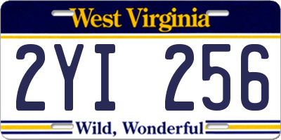 WV license plate 2YI256