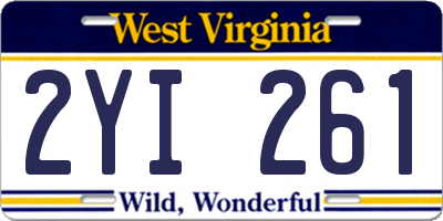 WV license plate 2YI261