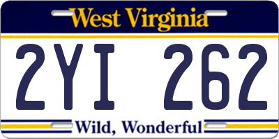 WV license plate 2YI262