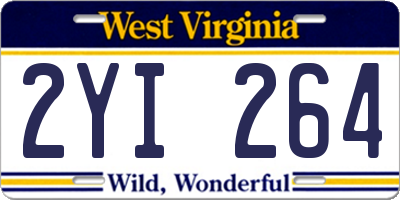 WV license plate 2YI264