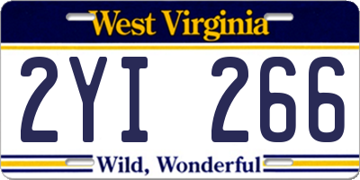 WV license plate 2YI266
