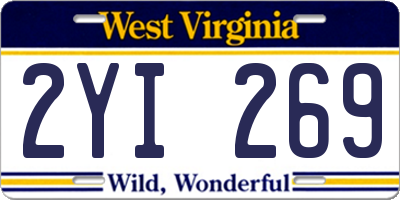 WV license plate 2YI269