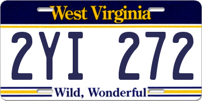 WV license plate 2YI272