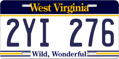 WV license plate 2YI276