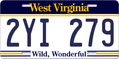 WV license plate 2YI279