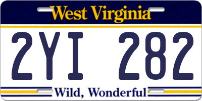 WV license plate 2YI282
