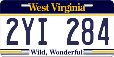 WV license plate 2YI284