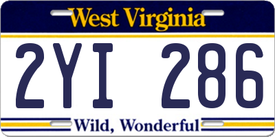 WV license plate 2YI286