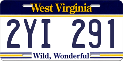 WV license plate 2YI291