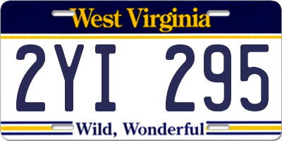 WV license plate 2YI295