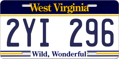 WV license plate 2YI296