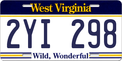 WV license plate 2YI298