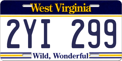 WV license plate 2YI299
