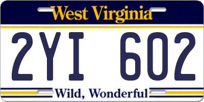 WV license plate 2YI602
