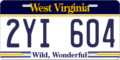 WV license plate 2YI604