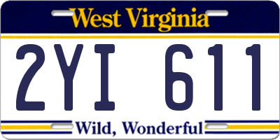 WV license plate 2YI611
