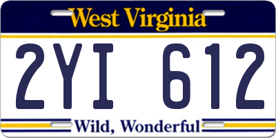 WV license plate 2YI612