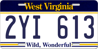 WV license plate 2YI613