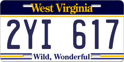 WV license plate 2YI617