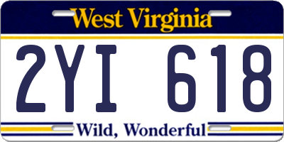 WV license plate 2YI618