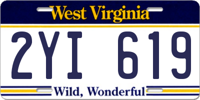 WV license plate 2YI619