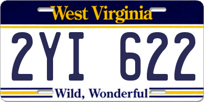 WV license plate 2YI622