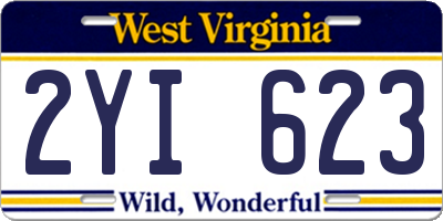 WV license plate 2YI623