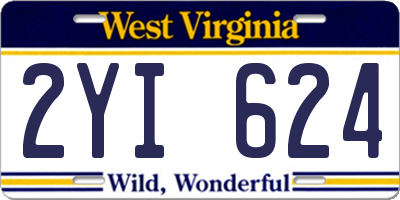WV license plate 2YI624