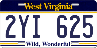 WV license plate 2YI625