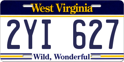 WV license plate 2YI627