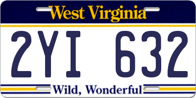 WV license plate 2YI632