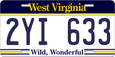 WV license plate 2YI633